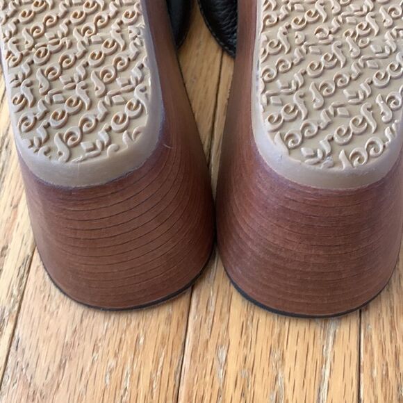 Reef Braided Brown Leather Sandals Flip Flops Wedge Size 10 - Picture 8 of 9